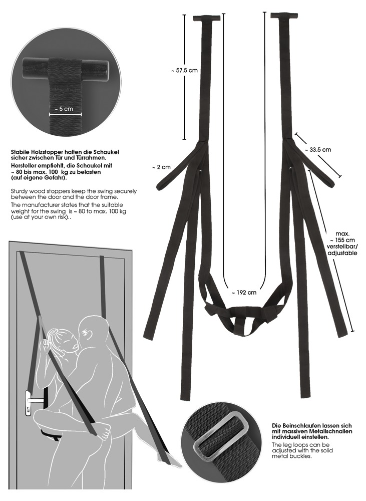 Bad Kitty - Door Swing - Deur Sling - Zwart - Afbeelding 3