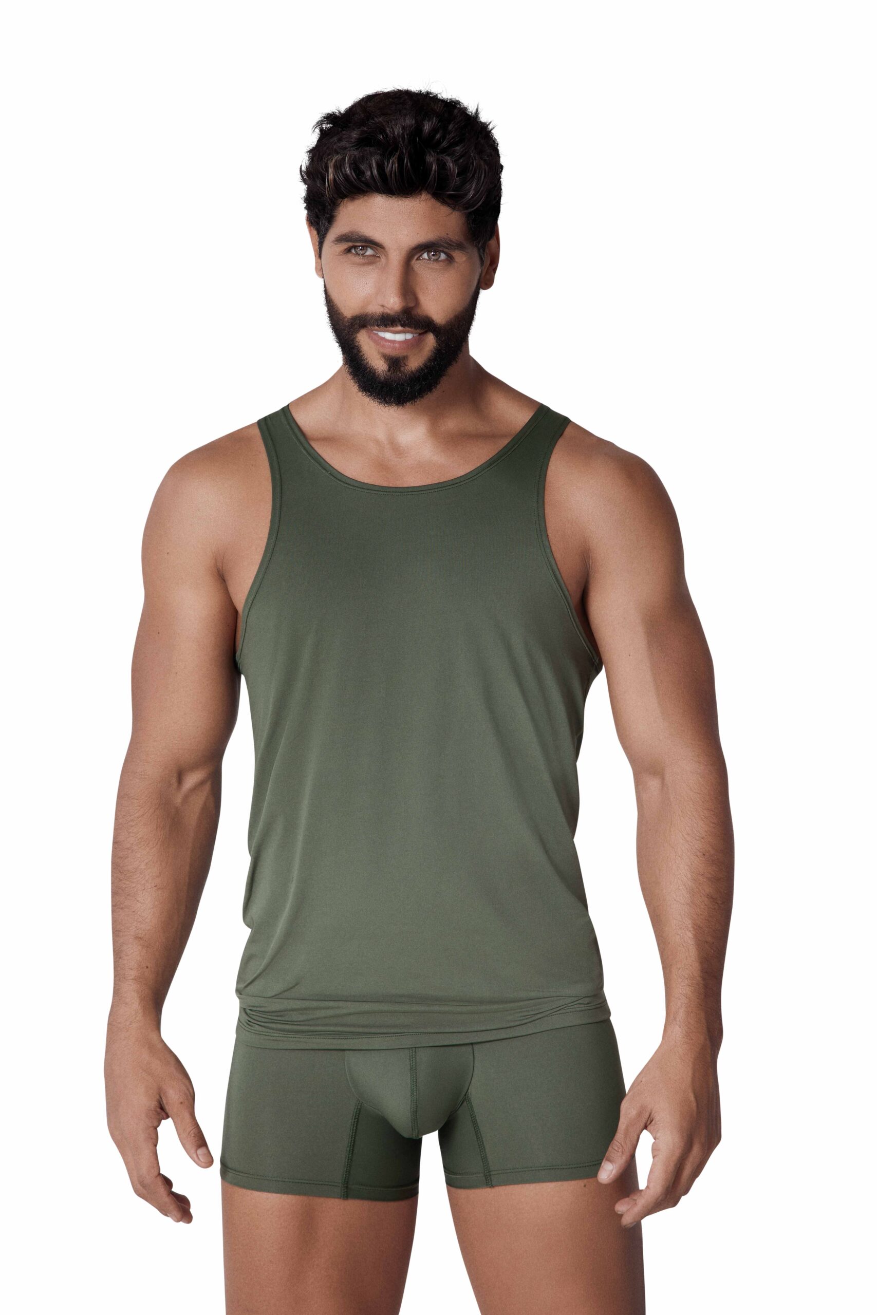 Clever Moda - Basis Tank Top - Lycra - Groen