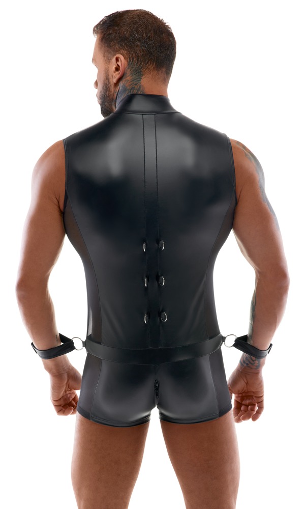 Svenjoyment Underwear - Bodysuit Bondage - Wetlook - Gaas - Zwart - Afbeelding 4