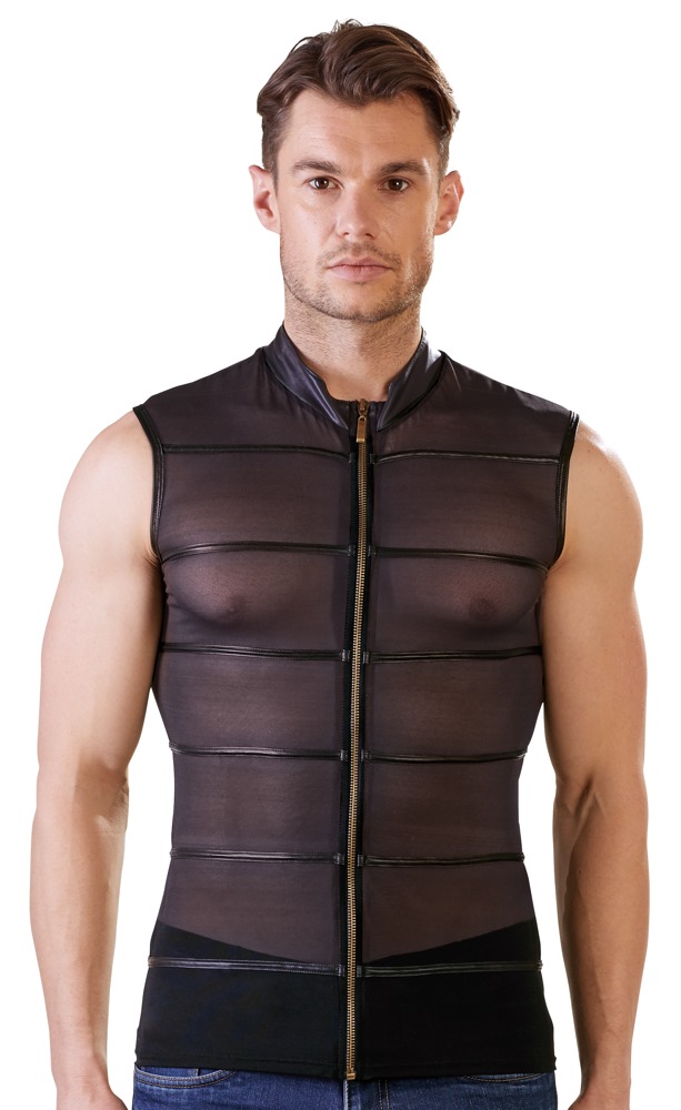 NEK - Mouwloos Shirt - Gaas - Wetlook - Zwart - Afbeelding 2