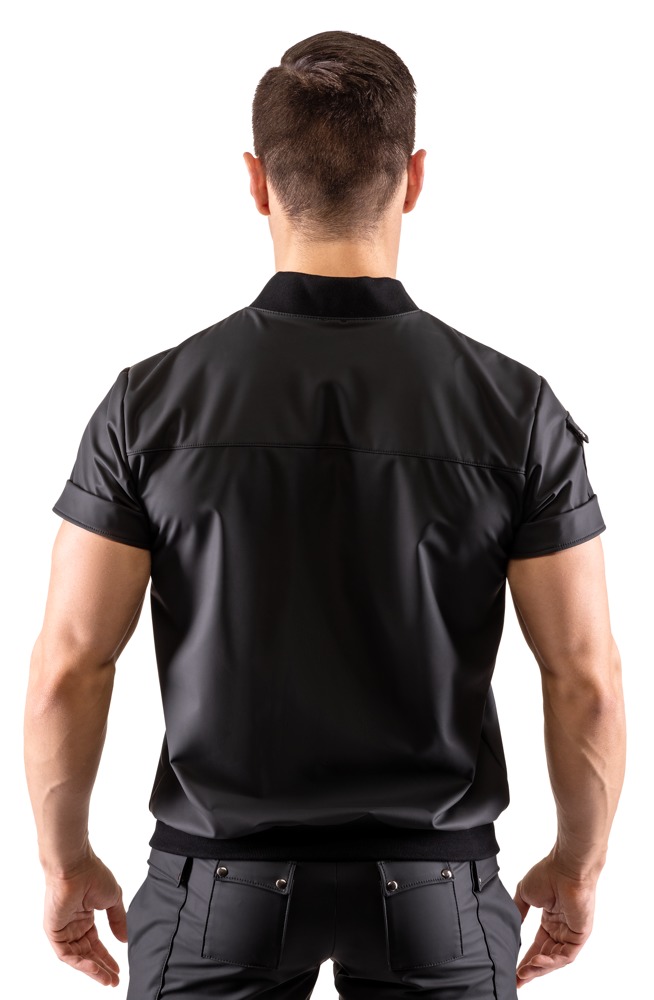 Svenjoyment - Casual Shirt - Drukknopen - Mat Wetlook - Zwart - Afbeelding 3