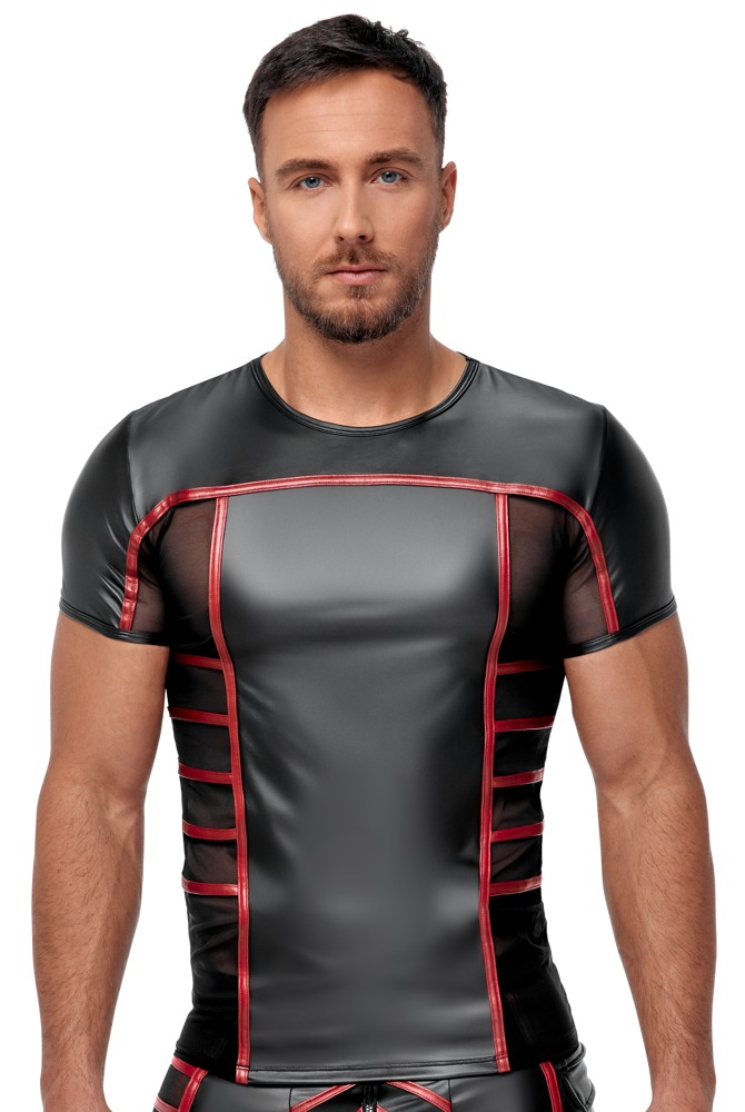 NEK - Shirt - Rode Banen - Wetlook - Gaas - Zwart - Afbeelding 3