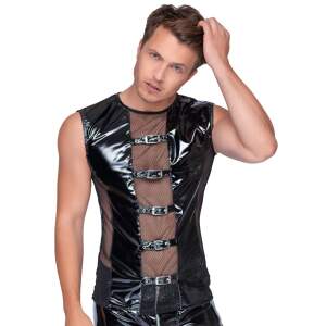 Black Level - Lak Shirt - Gespen - Visnet - Lak - Zwart