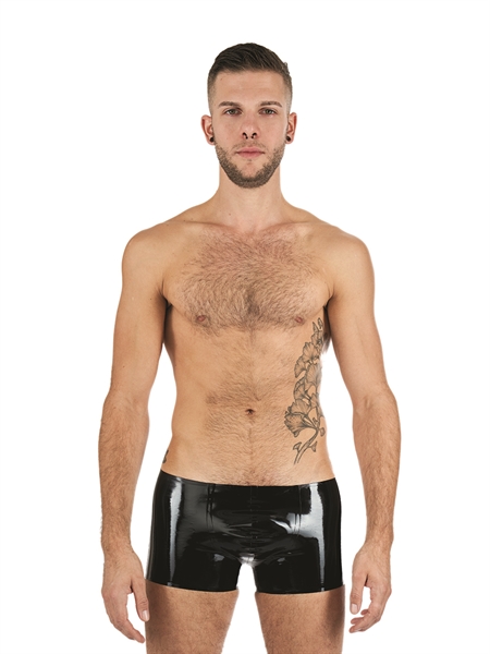 Mr. B - Short - Witte Banen - Latex - Zwart - Afbeelding 2