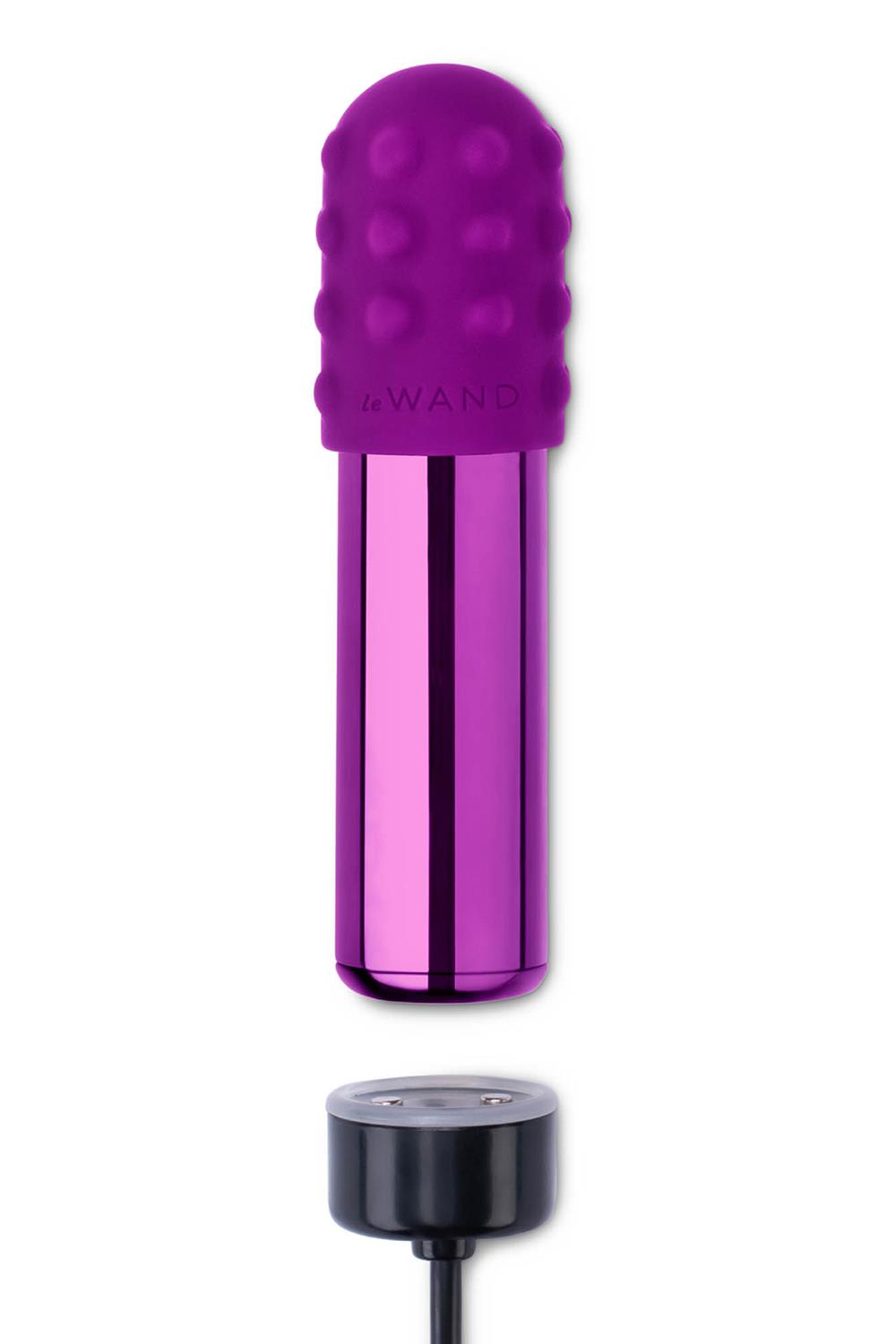 Le Wand - Bullet - Mini Vibrator - 2 Verwisselbare Opzetstukken - Paars - Afbeelding 3