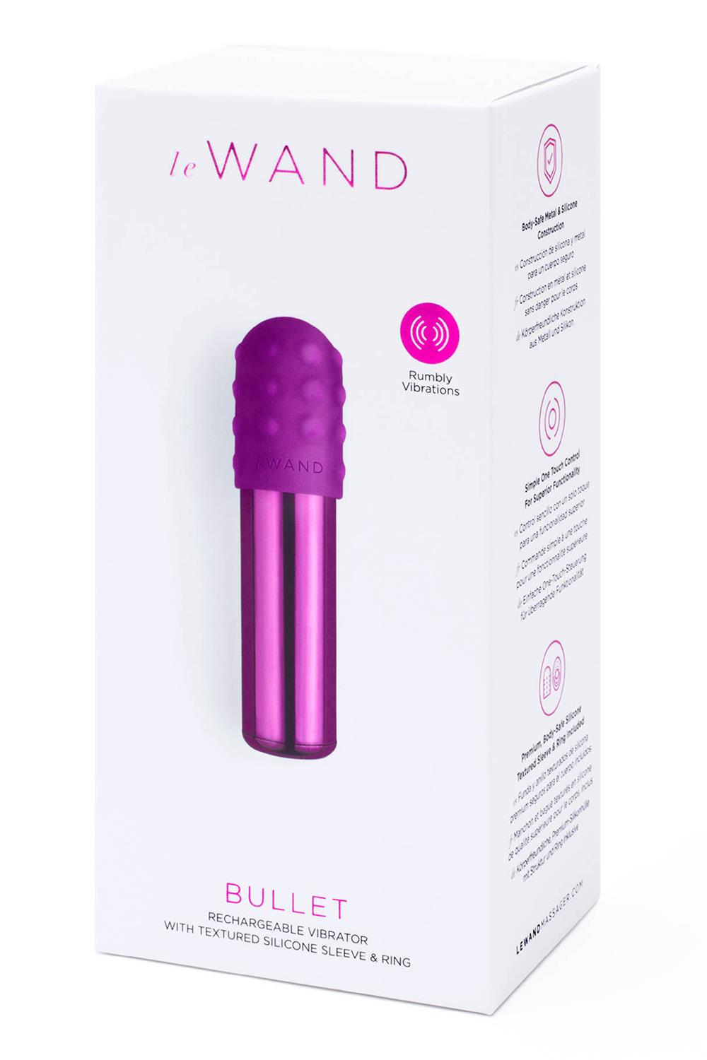 Le Wand - Bullet - Mini Vibrator - 2 Verwisselbare Opzetstukken - Paars - Afbeelding 8