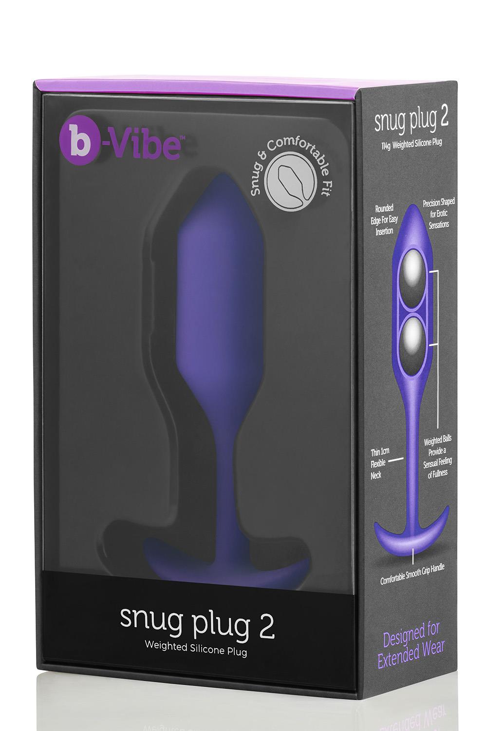 b-Vibe - Snug Plug 2 - Verzwaarde Butt Plug - Siliconen - Paars - Afbeelding 6