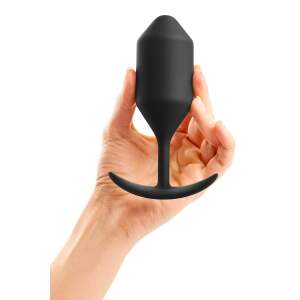 b-Vibe - Snug Plug 4 - Verzwaarde Butt Plug - Siliconen - Zwart