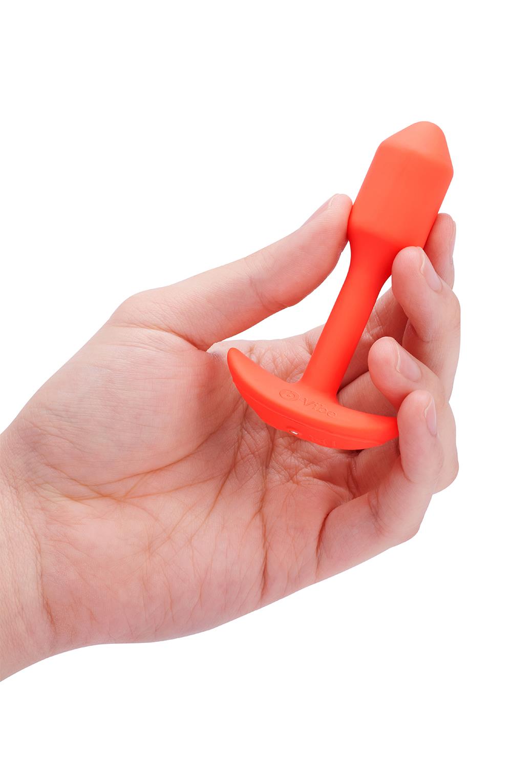 b-Vibe - Snug Plug 1 - Verzwaarde Butt Plug - Vibrerend - Siliconen - Oranje