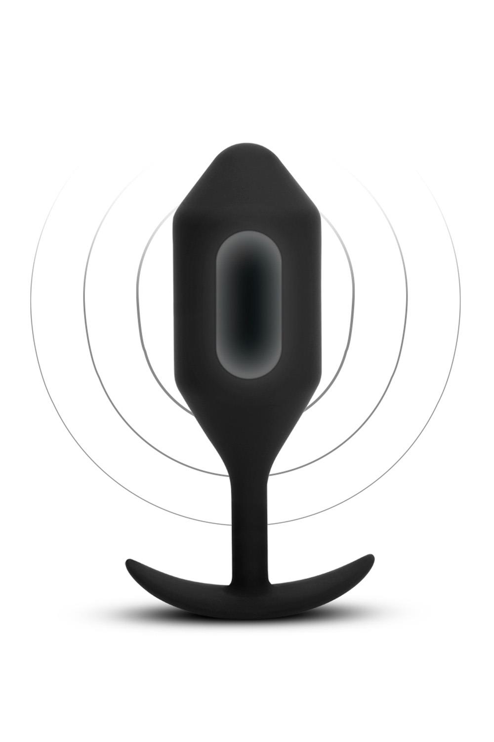 b-Vibe - Snug Plug 5 - Verzwaarde Butt Plug - Vibrerend - Siliconen - Zwart - Afbeelding 2