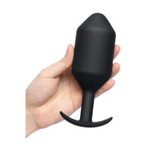 b-Vibe - Snug Plug 7 - Verzwaarde Butt Plug - Siliconen -Zwart