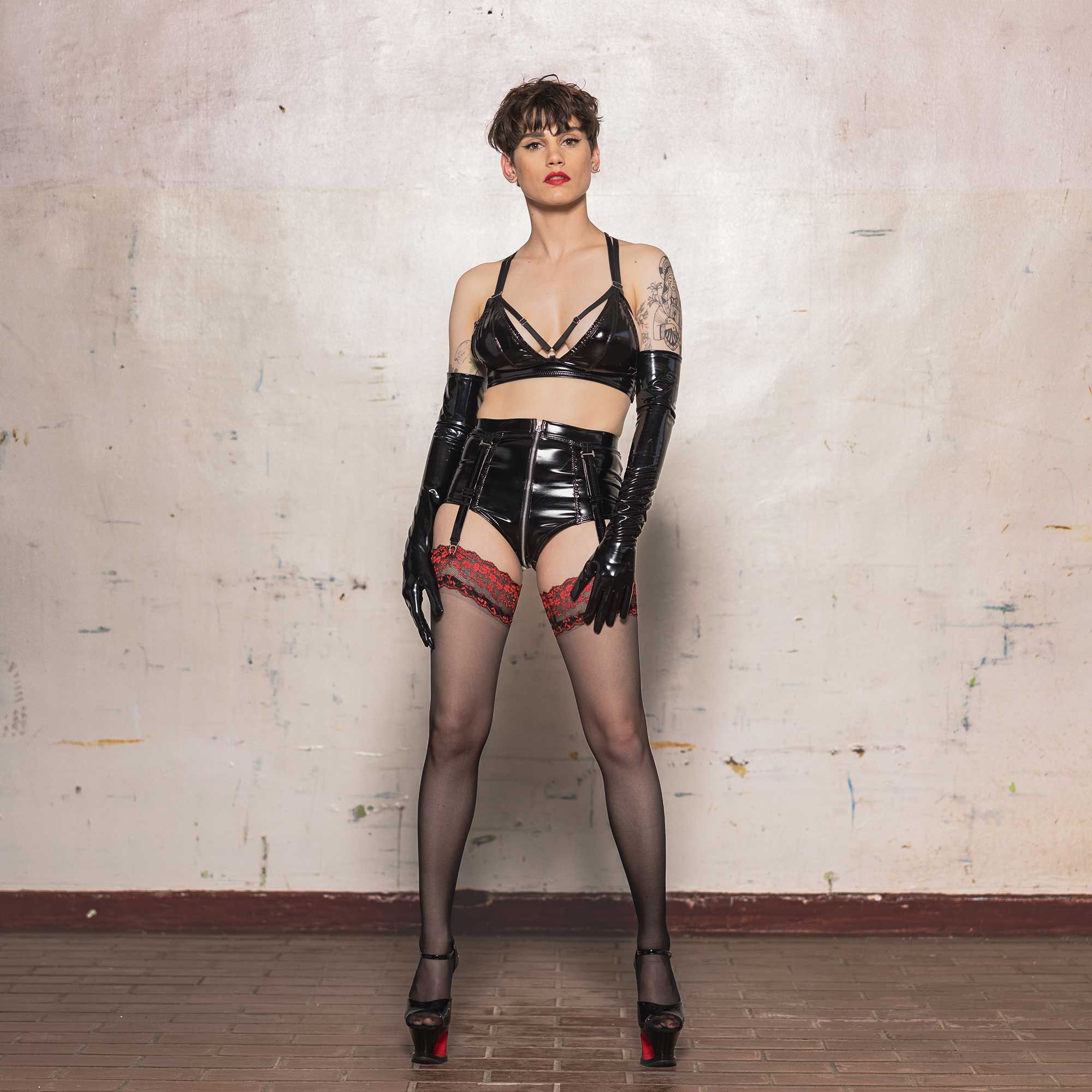 Patrice Catanzaro - Cristal Brassiere - BH - Straps - Lak - Zwart - Afbeelding 3