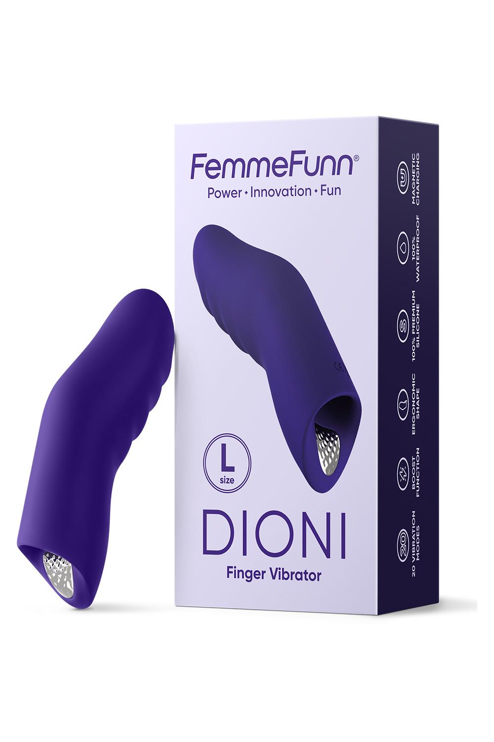 FemmeFun - Dioni Large - Vinger Vibrator - 20 Vibratie Modi - Paars - Afbeelding 4
