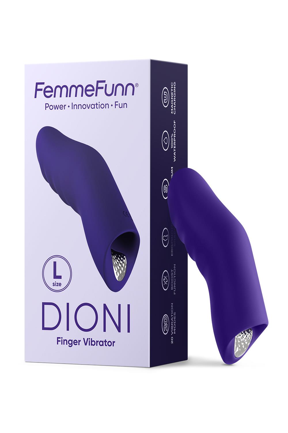 FemmeFun - Dioni Large - Vinger Vibrator - 20 Vibratie Modi - Paars - Afbeelding 5