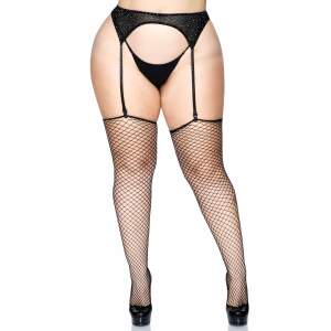 Leg Avenue - Visnet - Kousen - Queen size - Zwart