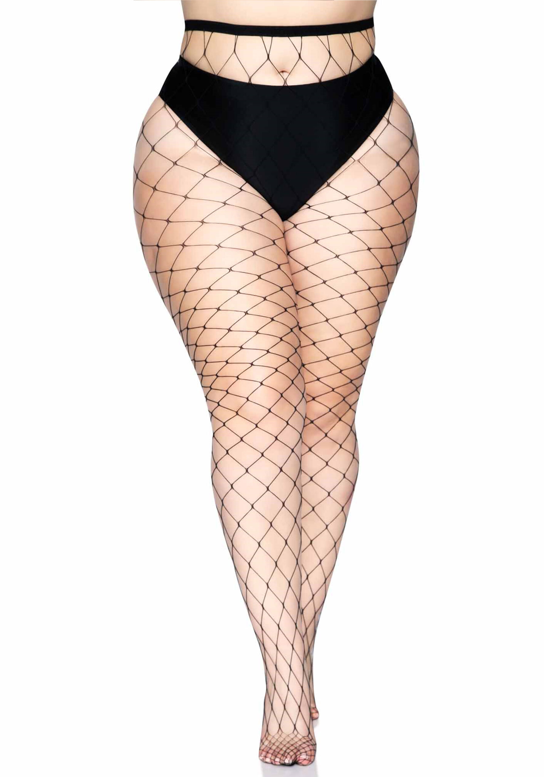 Leg Avenue - Panty - Diamond - Grove Visnet - Queen Size - Zwart
