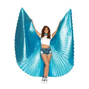 Leg Avenue - Wings Isis - 360 degree - Geplisseerd - Cape - Blauw