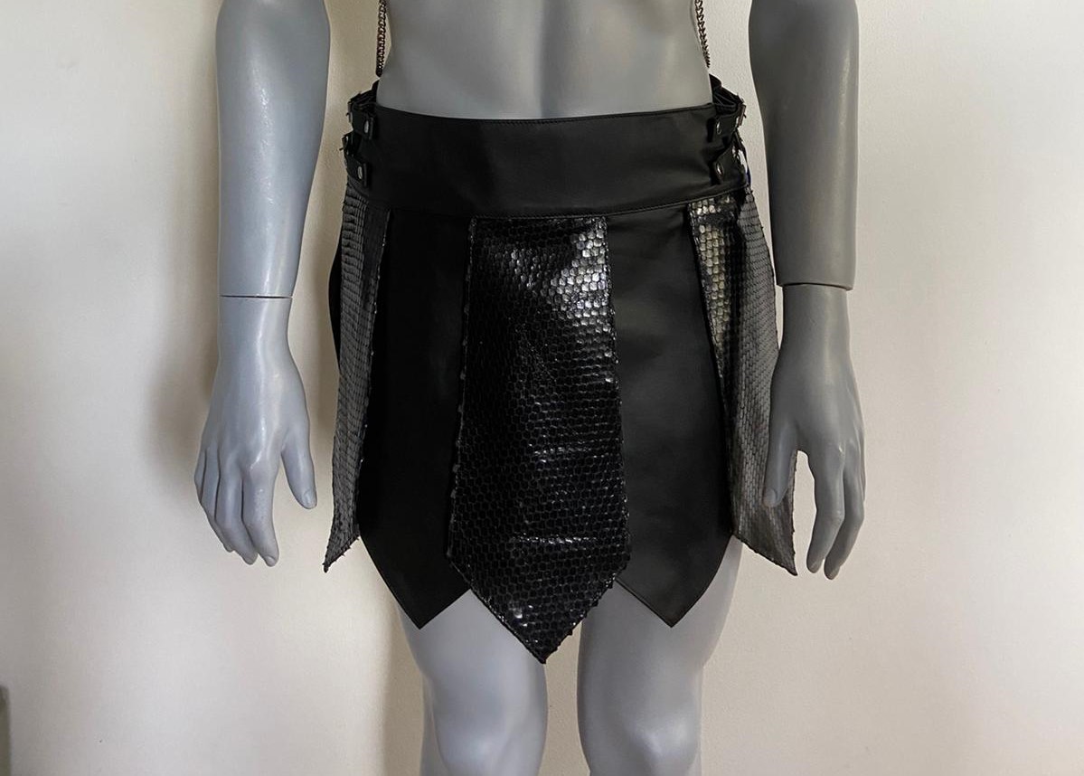 Bizonder - Gladiator Rok Snake - Gespen - Snakeprint - Echt Leder - Zwart