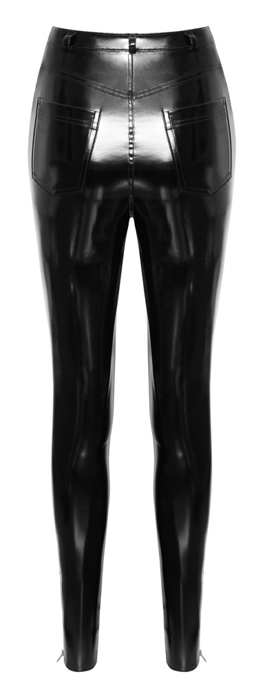Black Level - Broek - Hoge Taille - Skinny - Lak - Zwart - Afbeelding 7