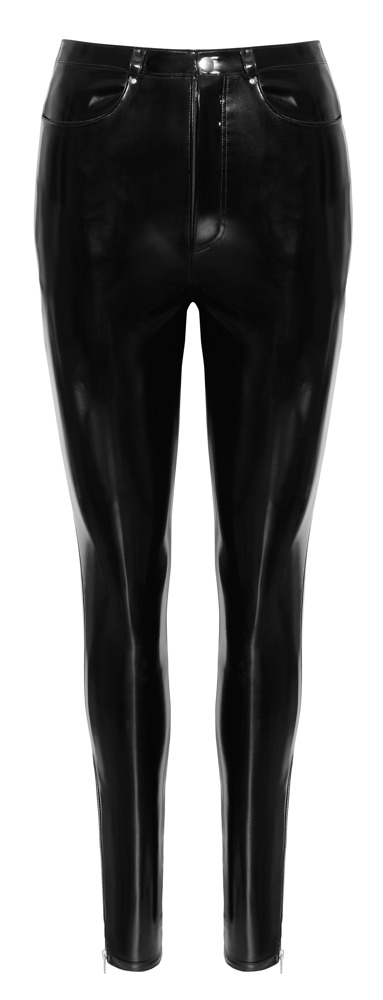 Black Level - Broek - Hoge Taille - Skinny - Lak - Zwart - Afbeelding 6