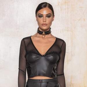 Patrice Catanzaro - Tonnerre Top - Wetlook - Lak - Gaas - Zwart