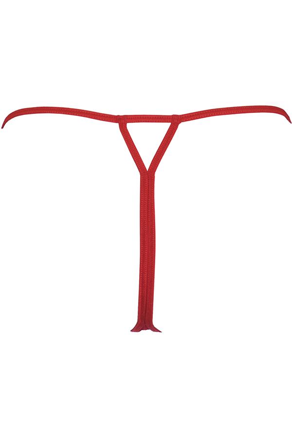 Axami - Love Cave - Open Kruis String - Kant - Rood - Afbeelding 4