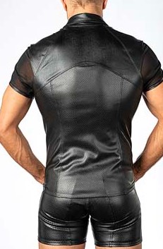 Benno Von Stein - Temyto Shirt - Geperforeerd - PU-Leer - Zwart - Afbeelding 3