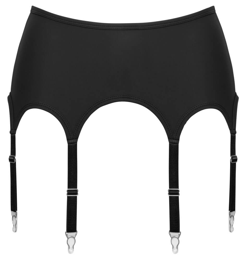 Cottelli Collection - Jarretelles Gordel - Neopreen Look - Wetlook -Zwart - Afbeelding 5