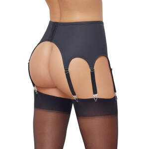 Cottelli Collection - Jarretelles Gordel - Neopreen Look - Wetlook -Zwart