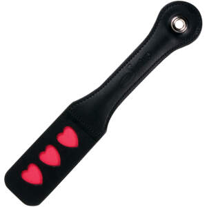 Sportsheets - Paddle Hearts - Echt Leer - BDSM - Zwart