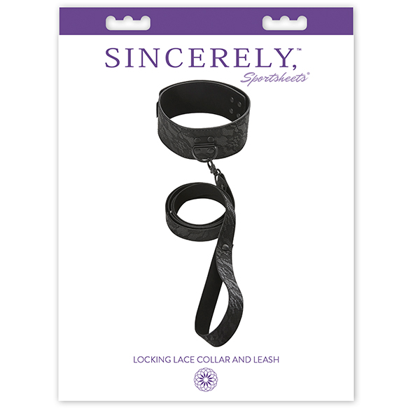 Sportsheets - Bondage Collar & Leash - BDSM - Kantmotief - Zwart - Afbeelding 2