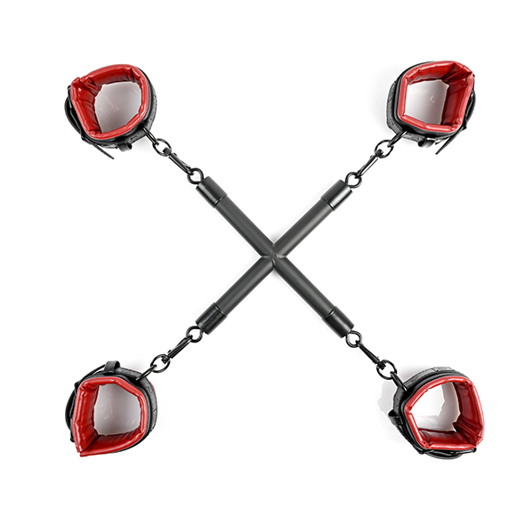 Sportsheets - Saffron Hogtie en Boeienset - PU-Leer - Rood - Afbeelding 5