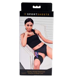 Sportsheets - Been Strap-On - Voorbindharnas - Dubbele Penetratie - Neopreen - Zwart