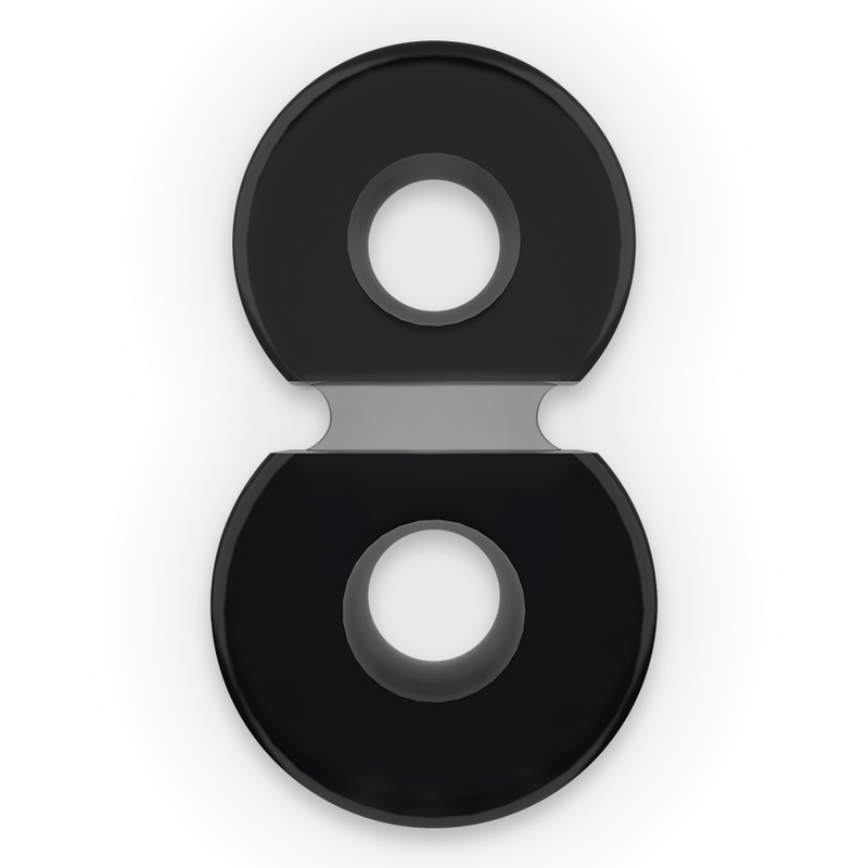 Flexibele Dubbele Cockring Zwart PR09 - Powering - Afbeelding 2