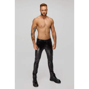 Noir Handmade - H067 - Broek - 5-pocket - Croco Lak - Zwart