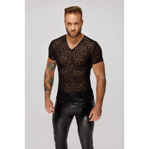 Noir Handmade - H071 - Shirt - Luipaard - Gaas - Zwart