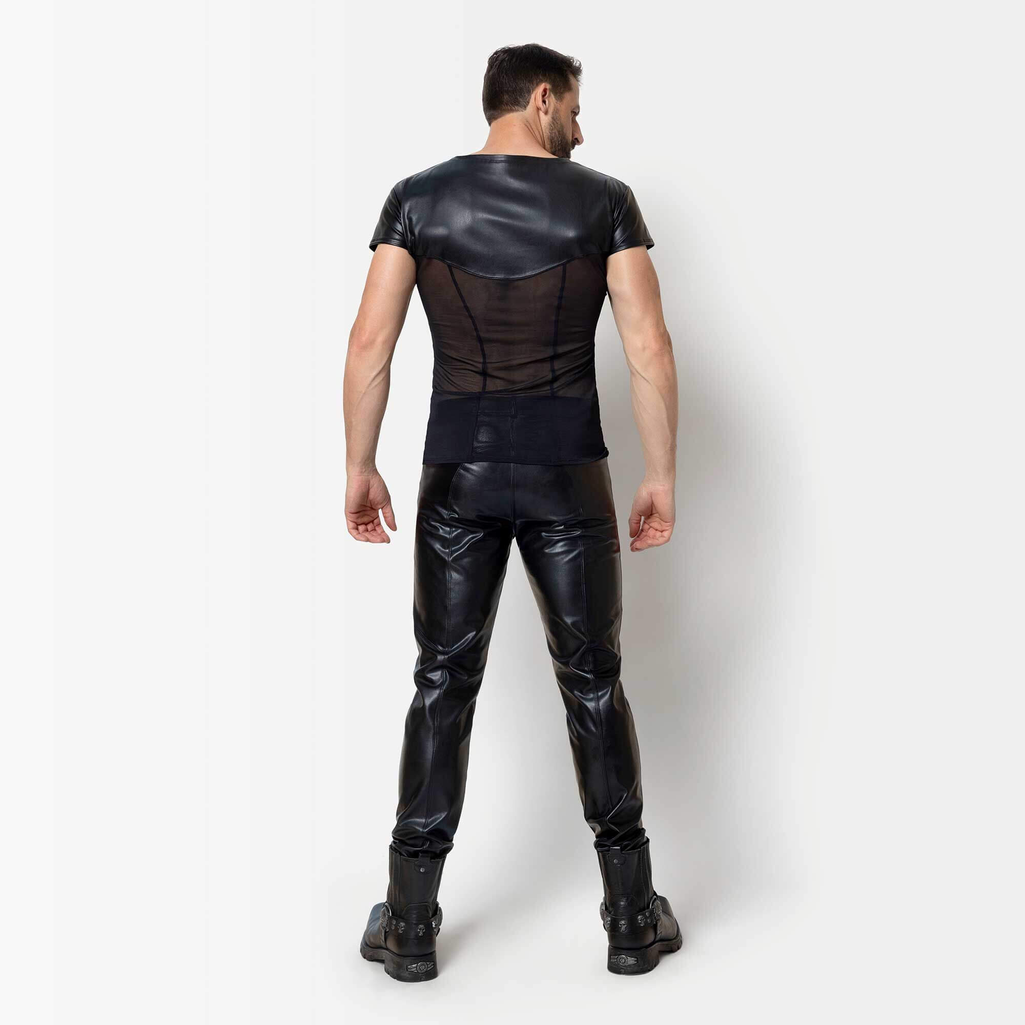 Patrice Catanzaro - Hakon Shirt - Gaas - Pu-Leer - Zwart - Afbeelding 3