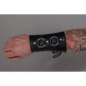 Bizonder - Armstuk met Ringen - Leer - Zwart