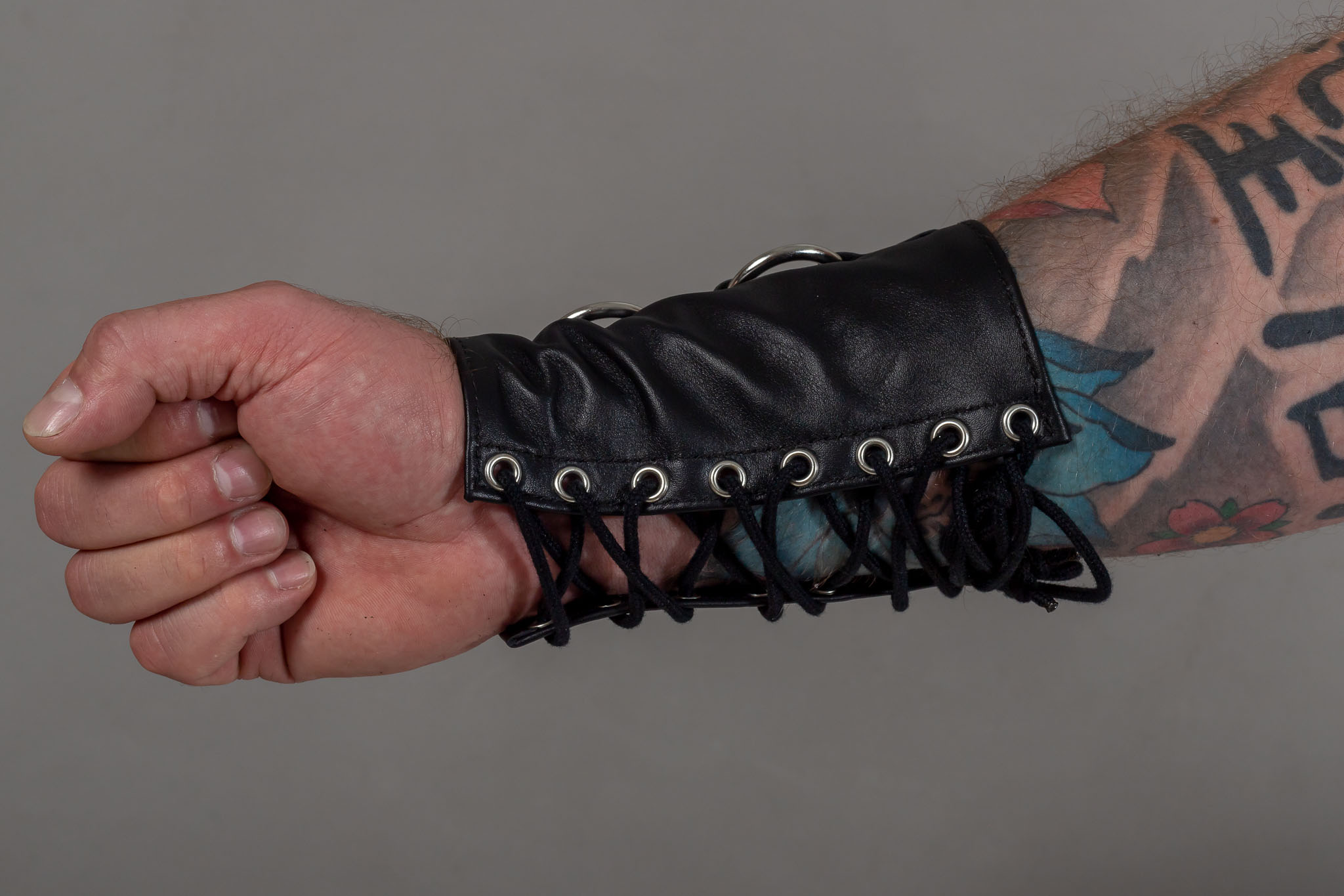 Bizonder - Armstuk met Ringen - Leer - Zwart - Afbeelding 2