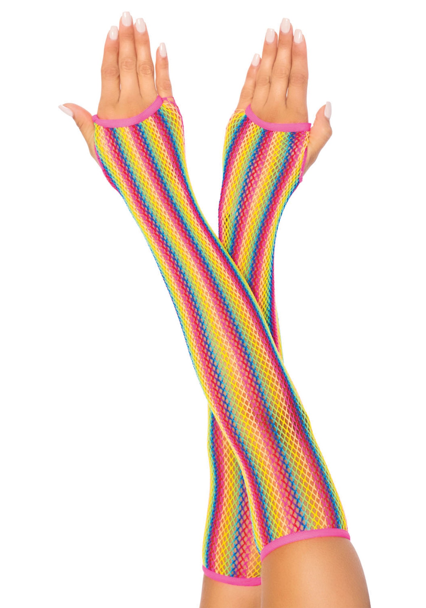 Leg Avenue - Rainbow Handschoenen - Pride - Visnet - Regenboog