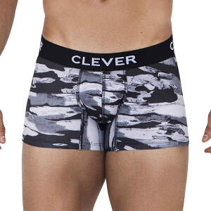 Clever Moda - Navigate Boxershort - Elastische Mesh - Print - grijs