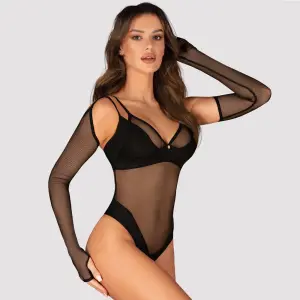 Obsessive - Nesari - Handschoenen - Vingerloos - met Schouderstrap - Gaas - Zwart