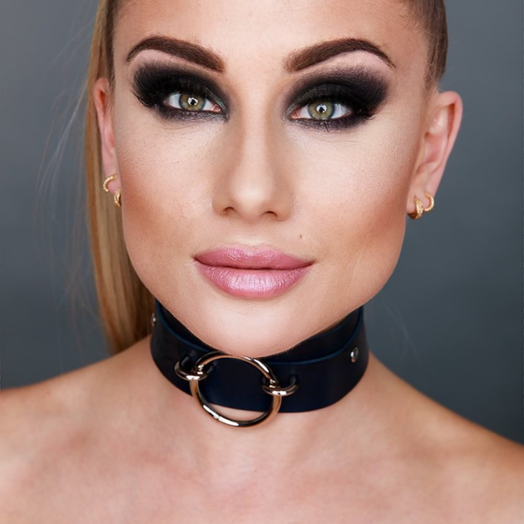 Kinky Diva - O-Ring Collar - Choker - BDSM - PU Leer - Zwart - Zilver - Afbeelding 2