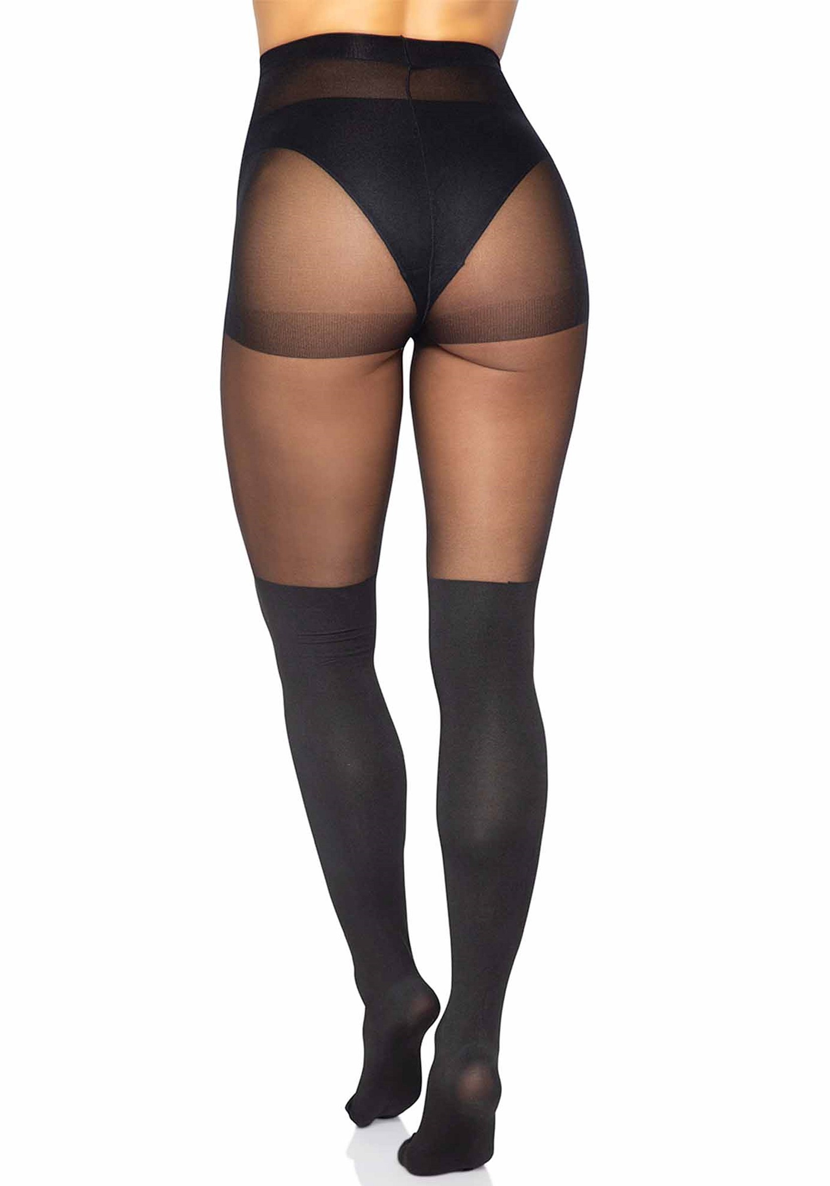 Leg Avenue - Panty - Kruismotief - Zwart - Afbeelding 3