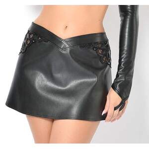 Patrice Catanzaro - Trocadero Rokje - Strass Inzetten - PU-leer - Zwart