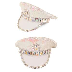 Pet - Piloot - Politie - Strass - Pailletten - Glinsterend - Wit