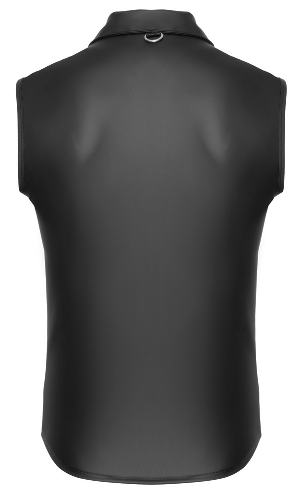 NEK - Shirt - Stretchy - Drukknopen - Zakken - Wetlook - Zwart - Afbeelding 6