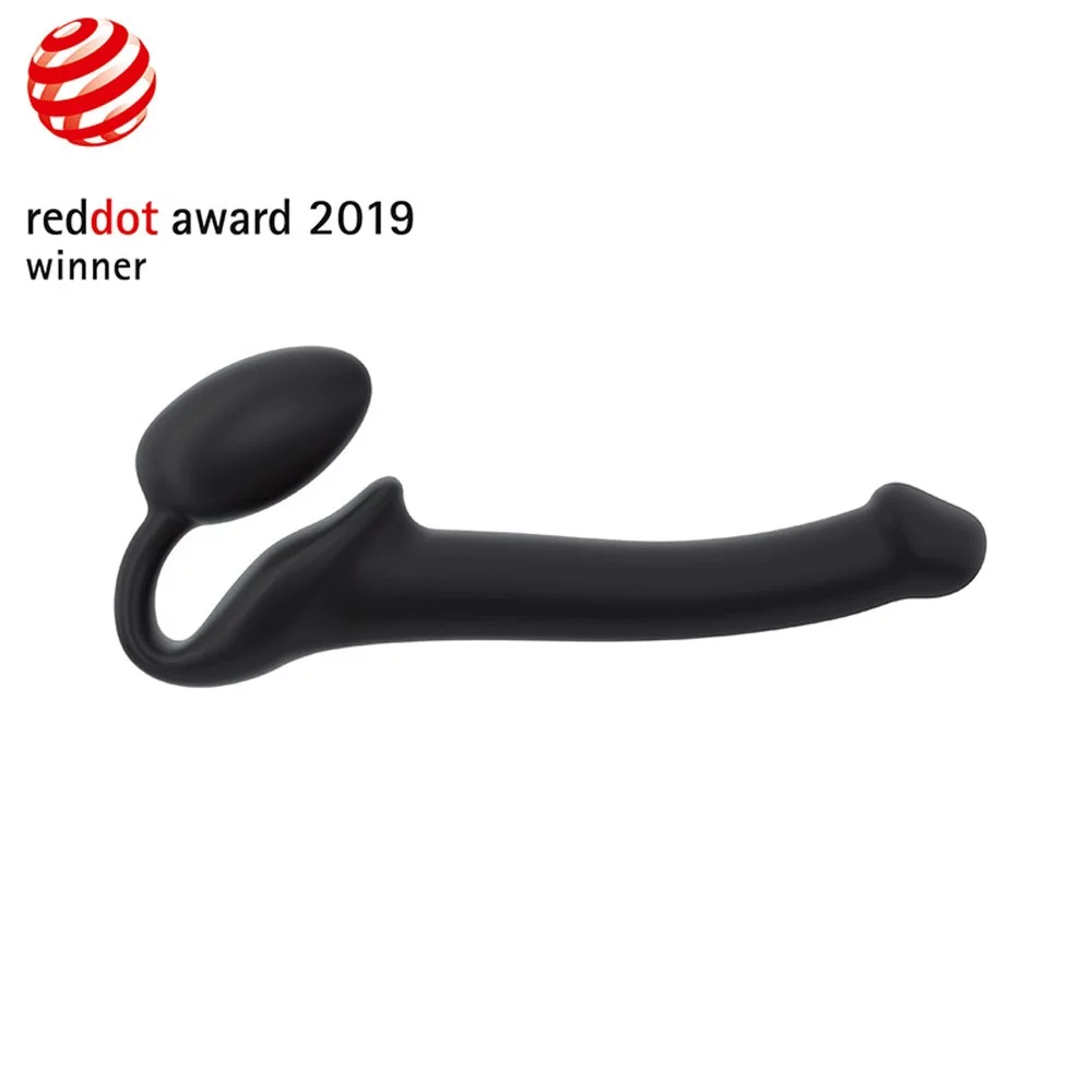 Strap-On-Me - Dubbele Dildo - Voorbind Dildo zonder Harnas - Siliconen - Zwart - Afbeelding 5