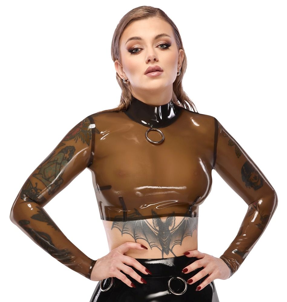 The Latex Collection - Top - Lange Mouw - Semi Transparant - Latex - Afbeelding 2