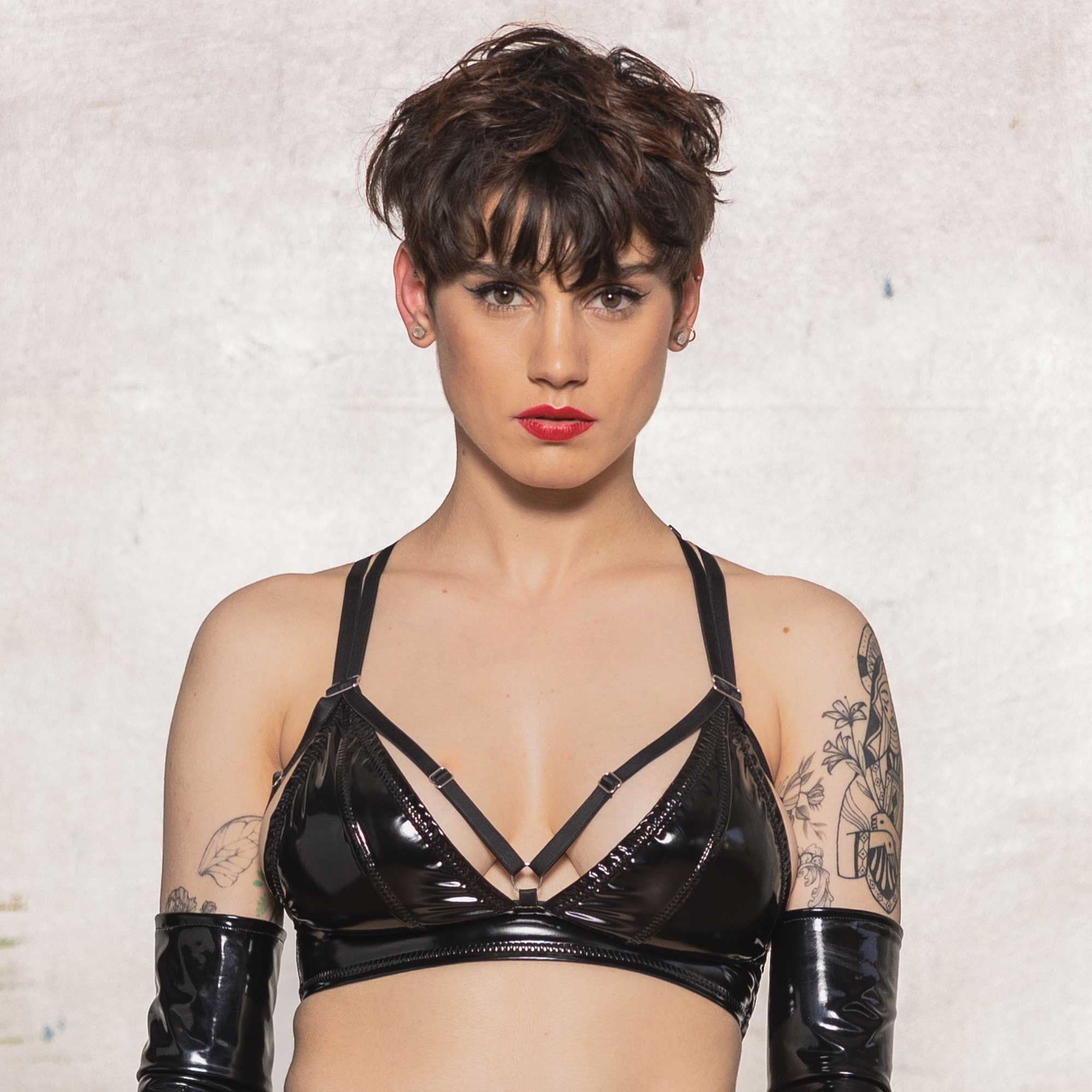 Patrice Catanzaro - Cristal Brassiere - BH - Straps - Lak - Zwart